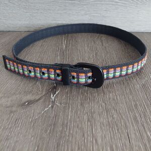 Multicolor Black Canvas Belt